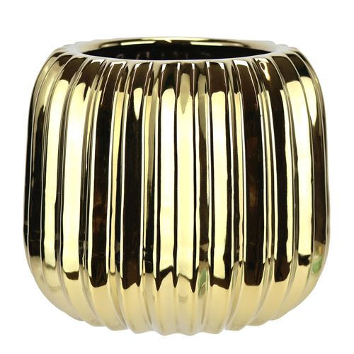 Dekovase I.GE.A. "Vase aus Keramik", gold, B:13cm H:11cm, Keramik, Vasen, Dekovase Blumenvase Modern für Tischdeko Tischvase Deko Trockenblume