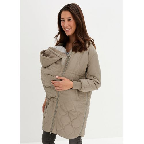 bonprix 3-in-1 leicht wattierter Umstands- und Tragemantel, grün, Gr.46, Übergangs-Steppmantel für die Schwangerschaft und danach