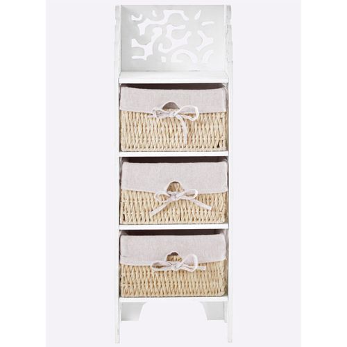 Kommode HEINE HOME, beige (antikweiß), B:29cm H:82,5cm T:22cm, MDF, Papier, Sideboards, Kommode