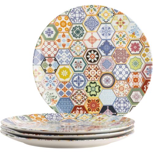 Platzteller MÄSER "Platzteller-Set Amarante, Steinzeug", mehrfarbig, Ø:33cm, Steinzeug, Untersetzer