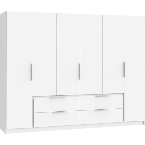 Kleiderschrank "Luano" in Weiss mit 4 Schubladen und 6 Türen. Abmessungen (BxHxT) 269,7x210,5x60 cm