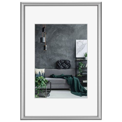 HAMA Bilderrahmen "Bilderrahmen, Aluminiumrahmen, bruchsicher aus Polystyrol, silber", silber, 40x50, Bilderrahmen, Bilderrahmen