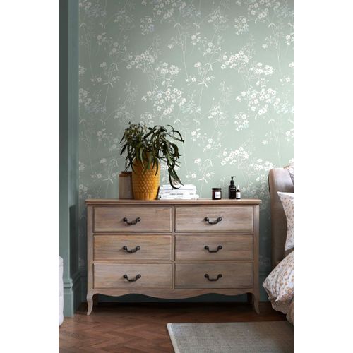 Vliestapete NEXT "LEAF Vliestapete 10mx52cm", blau, B:0,52m H:0m L:10m, Vlies, Tapeten