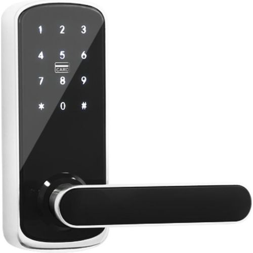 INF Smart Türschloss mit Fingerabdruck, Passwort & Tuya WiFi Zugang Silber