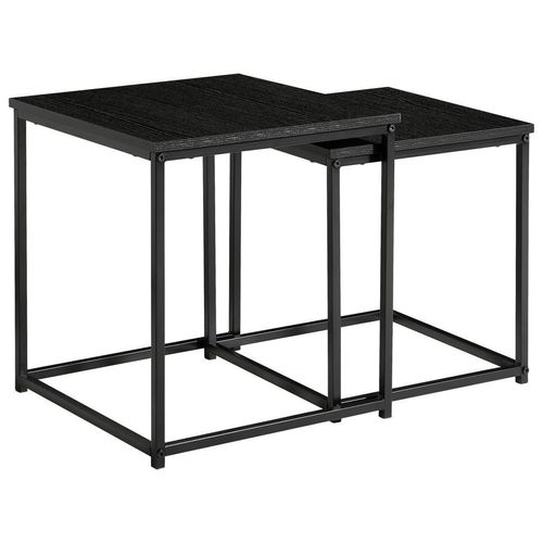 Boxxx Beistelltischset , Schwarz , Metall, Holzwerkstoff , 2-teilig , quadratisch , eckig , 33.5-37.5x36-40x33.5-37.5 cm , Wohnzimmer, Wohnzimmertische, Satztische