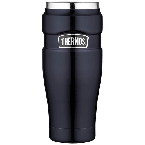 Thermos Thermobecher Stainless King , Dunkelblau , Metall, Kunststoff , 0,47 L , BPA-frei , doppelwandig, schlag- und bruchfest, abnehmbarer Deckel, hält warm, rostfrei, schadstofffrei , Kaffee & Tee, Tassen, Thermobecher