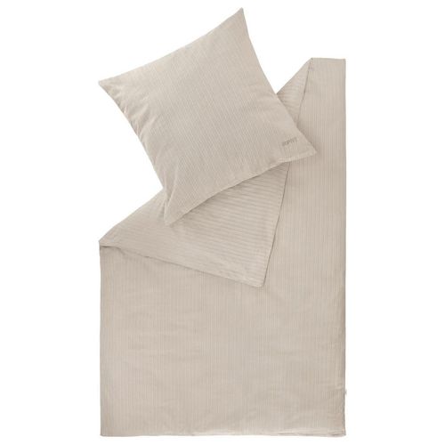 Esprit Bettwäsche E-Herringbone taupe, Greige, Textil, Fischgrät, 135x200 cm, Oeko-Tex® Standard 100, pflegeleicht, atmungsaktiv, hautfreundlich, angenehm wärmend, schadstoffgeprüft, samtiger Griff, weiche und anschmiegsame Oberfläche, Schlaftextilien, Bettwäsche, Bettwäsche, Flanell-Bettwäsche