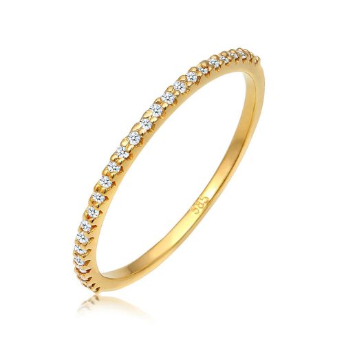 Elli Ringe - Ring Geo Microsetting Diamant (0.125 ct.) 585 Gelb - Gr. 58 MM - in Gold - für Damen Image