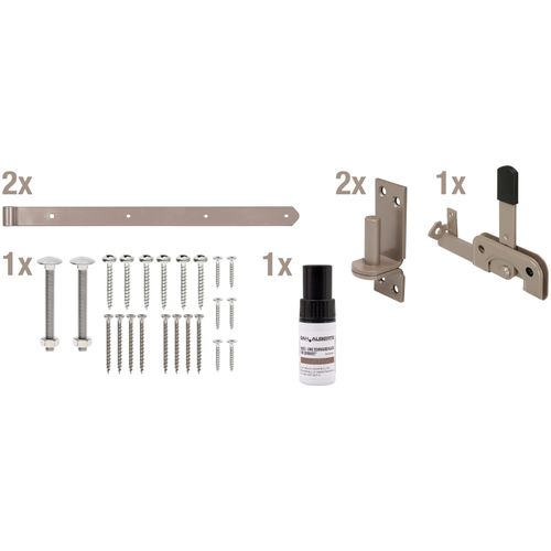 Torbeschlag ALBERTS "DURAVIS Beschlagssortiment", beige (perlbeige), Stahl, Beschläge, für Einzeltore, duplexbeschichtet