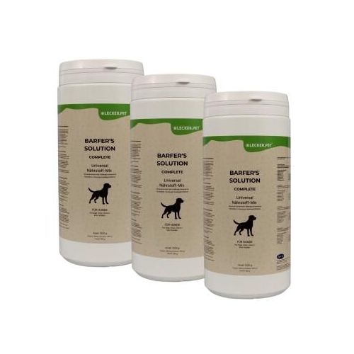 Lyra Pet Lecker.Pet Barfer's Solution Complete Universal Nährstoff Mix Pulver für Hunde 3x1 kg