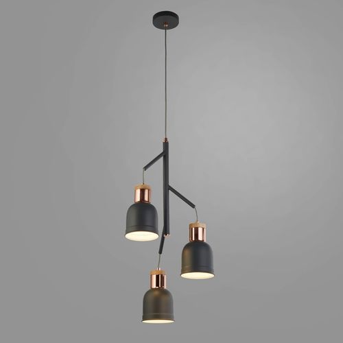 Pendelleuchte Barham, grau, Metall, 3-flammig, E27