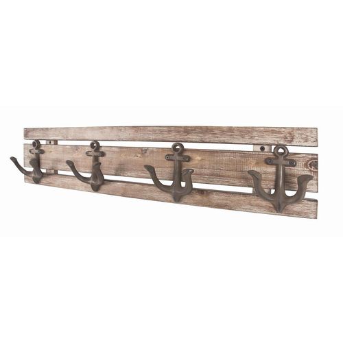 Garderobenleiste , Braun , Holz, Metall , Tanne , 66x7x14 cm , Aufhängemöglichkeit , Garderobe, Garderobenleisten & Garderobenhaken, Garderobenleisten