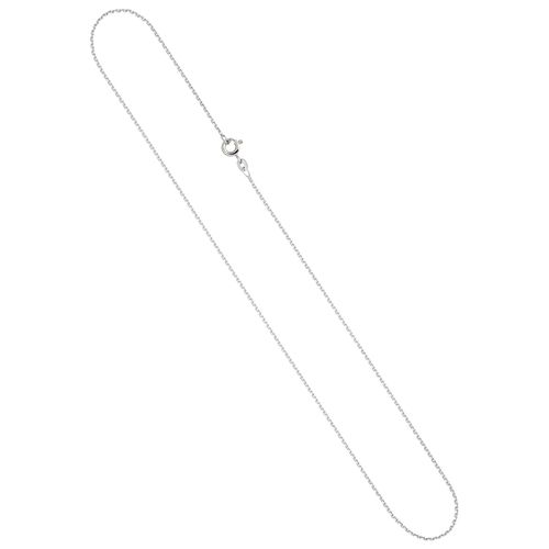 Goldkette JOBO, weiß (weißgold 333), Halsketten, Damen, Weißgold 333, L: 50, Goldkette, Ankerkette 333 Weißgold 50 cm 1,3 mm