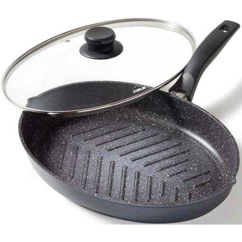 Fischpfanne STONELINE "XXL", grau (anthrazit), B:24,3cm H:5cm L:35,2cm, Pfannen, auch ideal für Schnitzel, Induktion