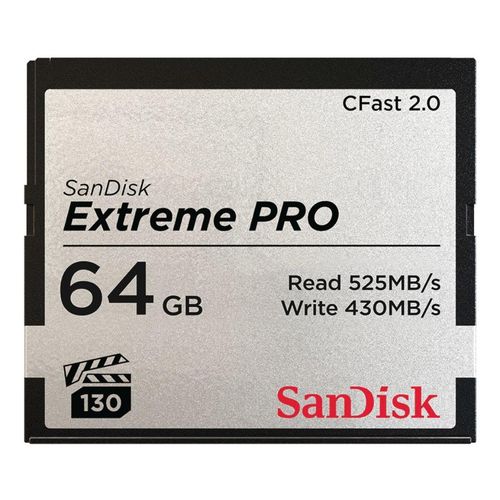 SANDISK Speicherkarte "CFast Extreme Pro 2.0", grau, 64 GB, Speicherkarten