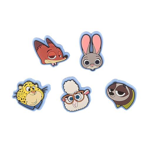 Schuhanstecker CROCS "Jibbitz™ Zootopia", Damen, bunt, PVC, Schuhzubehör Schuhanstecker, Charm, Anstecker, Set mit Zoomania Motiven