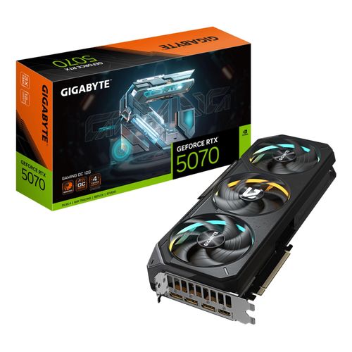 GIGABYTE GeForce RTX 5070 GAMING OC 12G Grafikkarte - 12GB GDDR7, 192 Bit, PCI-E 5.0, 2625 MHz Core Clock, 3 x DP 2.1a, 1 x HDMI 2.1b, NVIDIA DLSS 4, GV-N5070GAMING OC-12GD