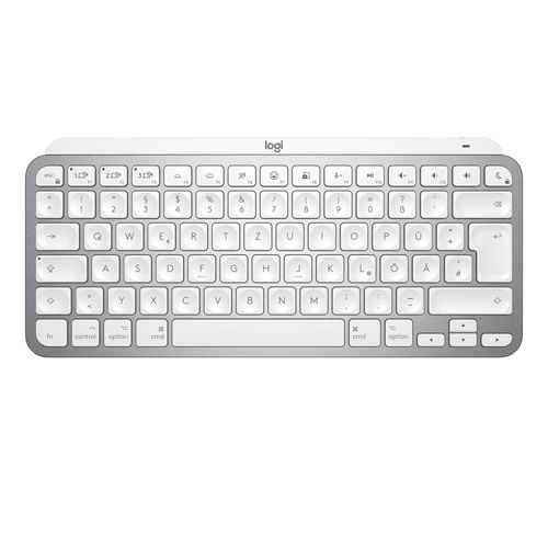 Logitech Master MX Keys Mini for Mac, Mini, Kabellos, Bluetooth, AZERTY, LED, Grau