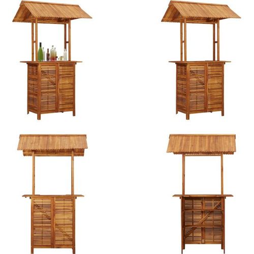vidaXL Outdoor Bartisch mit Dach 113x106x217 cm Akazie Massivholz - Stehtisch - Stehtische - Stehtisch Mit Dach - Stehtische Mit Dach