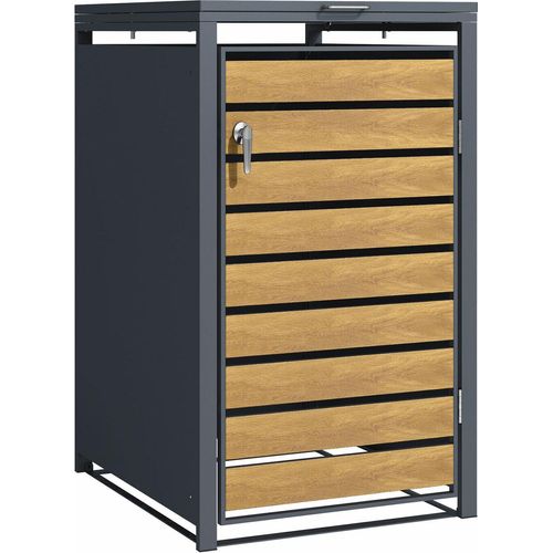 Phoenix GB1168AWK Aufbewahrungsbox mit einzelnen Rollen - Galvanisierter Stahl - Witterungsbeständig - Abdeckung für Außenbox - Braun