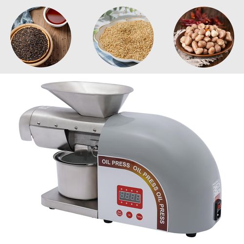 Elektrische Ölpresse, Ölextraktor, Modern Ölpresse aus Edelstahl, Ölpresse, Silber