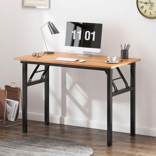 Klappbarer Schreibtisch 100 x 60 x 75 cm Teak & Schwarz