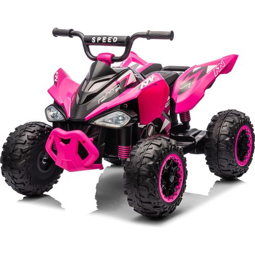 FCH Kinder Quad Elektro 12V 7Ah ATV, Musik, MP3, LED-Scheinwerfer Elektro-Quad für Kinder 3-6 Jahre Rosa