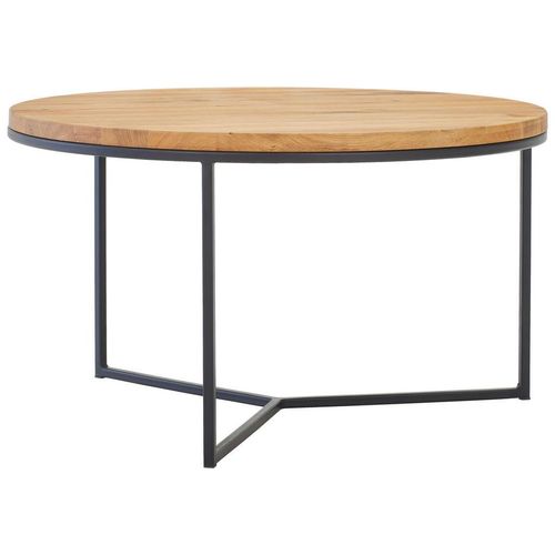 Linea Natura Couchtisch, Eiche, Holz, Eiche, massiv, rund, eckig, Flachrohr, 80x44x80 cm, einfacher Aufbau, Wohnzimmer, Wohnzimmertische, Couchtische
