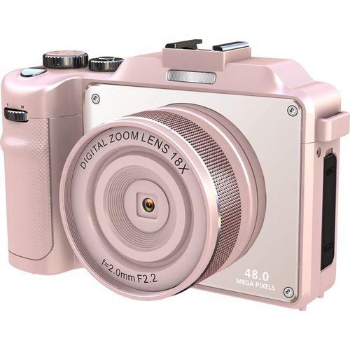 INF Digitalkamera 4K/48 MP/18-facher Digitalzoom/Stabilisierung/Autofokus/Dual-Kamera Rosa