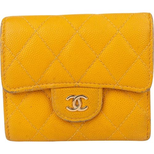 Chanel Portemonnaie - Chanel Quilted Caviar Leather CC Wallet - Gr. unisize - in Gelb - für Damen Image