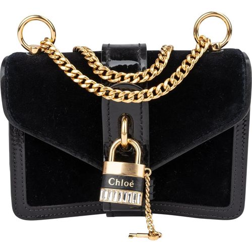 Chloé Crossbody Bags - Chloe Black Satin Crystal Padlock Aby Crossbody Ba - Gr. unisize - in Schwarz - für Damen Image