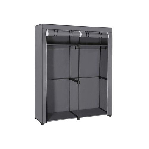 Boxxx Stoffschrank, Grau, Metall, Kunststoff, Textil, 2 Fächer, 140x174x43 cm, Schlafzimmer, Kleiderschränke, Stoffschrank