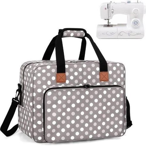 Nähmaschinentasche – Tragbare Tasche für Nähmaschine und weiteres Nähzubehör – Graue Punkte