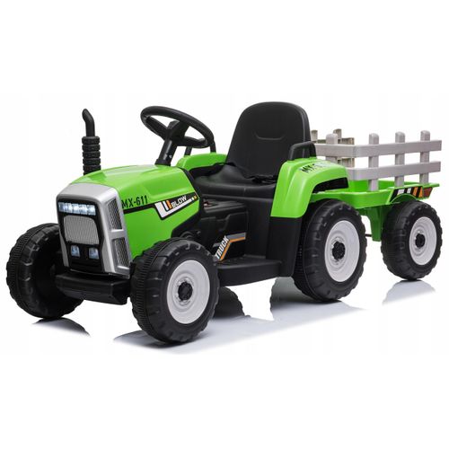 Ekspand | Akku-Traktor NV-X611 - Grün - Mit Anhänger - Ideal für Kinder ab 2 Jahren - Spaß und Sicherheit