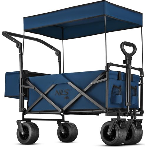 NILS CAMP Blauer Faltwagen 120L, Outdoor-Transportlösungen