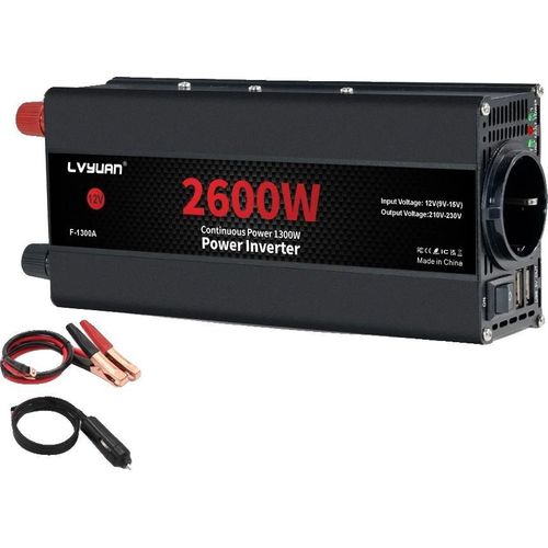 Auto-Inverter, modifizierte Sinuswelle, USB-Ausgang, 12V-220V-2600W