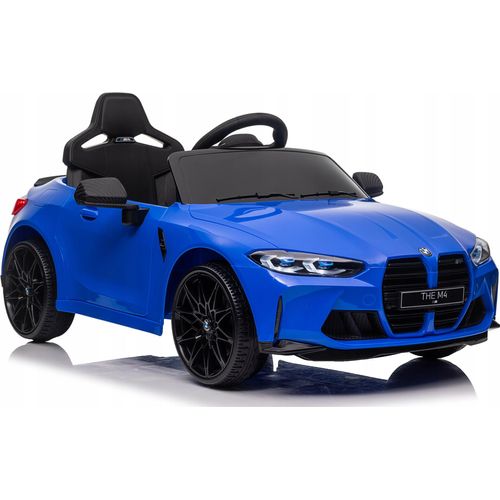 Ekspand | Elektroauto BMW M4 - Blau - Mit Fernbedienung - EVA Räder - Premium Komfort für Kinder