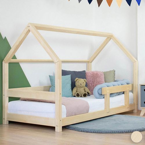 Children's House Bed TERY with Firm Bed Guard - White - 80 x 180 cm