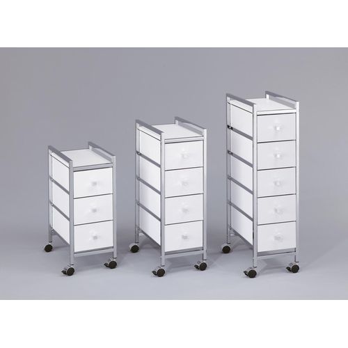 Rollwagen HEINE HOME, weiß, B:32,5cm H:71cm T:40,5cm, MDF, Stahl, Rollwagen, Rollwagen