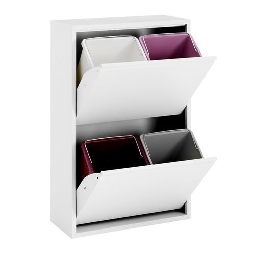 Mülleimer HEINE HOME, weiß, B:33,5cm H:92cm T:25cm, Mülleimer, Mülleimer