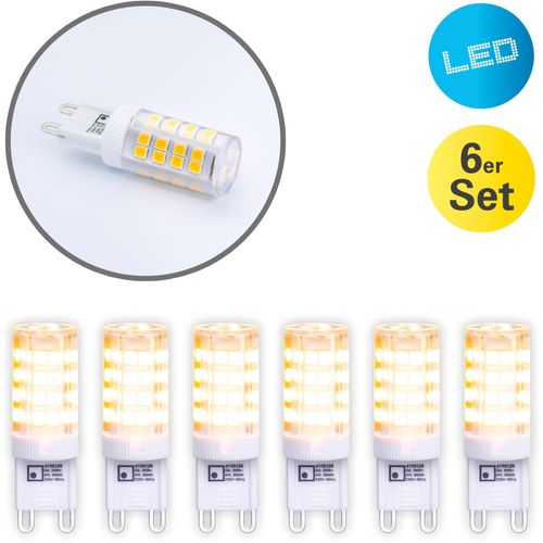 NÄVE LED-Leuchtmittel "Denny", Energieeffizienz: F (A-G), transparent, L:6,1cm Ø:1,6cm, Leuchtmittel, 6er-Set, Leuchtmittel G9/3,5W, Effizienzklasse F, Keramik/Kunststoff