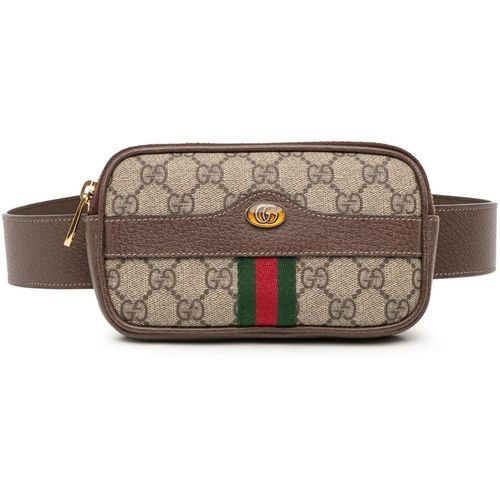 Gucci Bauchtaschen - Small GG Supreme Web Ophidia Belt Bag - Gr. ONE SIZE - in Braun - für Damen