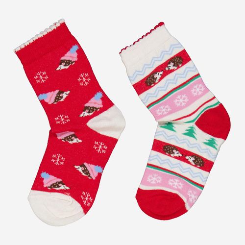 2er-Pack beigefarbene und rote Socken Image