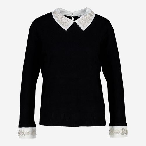 Schwarzer Pullover mit Kragen Image