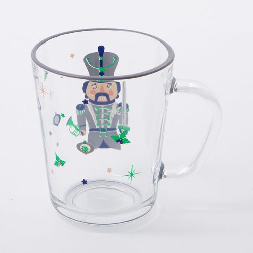 Klare Tasse mit Nussknacker-Motiv 9x10,5cm