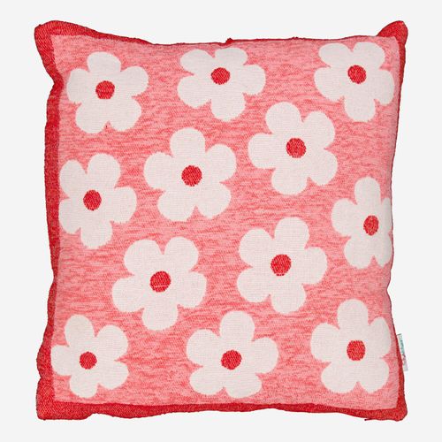 Rosafarben-rotes Kissen mit Blumenmuster 50x50cm Image