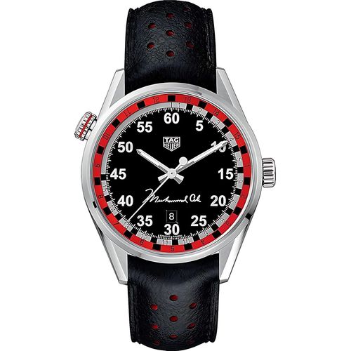Tag Heuer Carrera Tribute to Muhammad Ali Special Edition Herrenuhr silber schwarz rot WAR2A11.FC6337