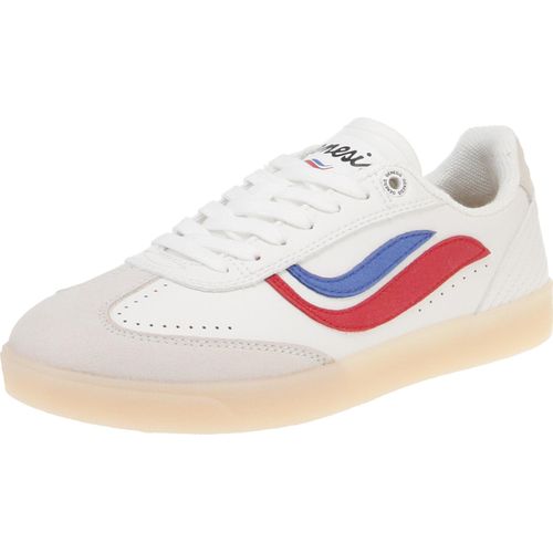 Genesis G-Volley Damensneaker, Chrome 6-freies Leder, White/Red/Blue - Damenschuhe Top Trends, Weiß, chrome 6-freies leder