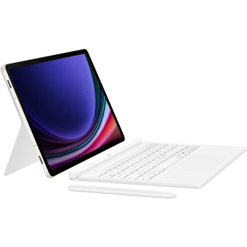 Samsung Book Cover Keyboard EF-DX725 für das Galaxy Tab S9 | S9 FE, QWERTZ, Deutsch, Touchpad, Samsung, Galaxy Tab S9, Galaxy Tab S9 FE, Weiß