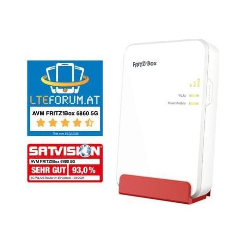 AVM FRITZ!Box 6860 5G INT. LTE-Modem, WLAN-Router (max. 2400 Mbit/s) & IP-Telefonanlage